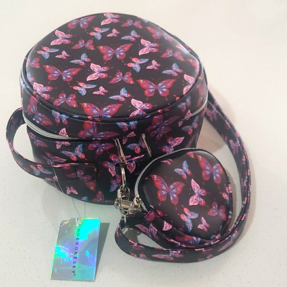 Butterfly pattern purse with small accessories purse by UnderOnesky